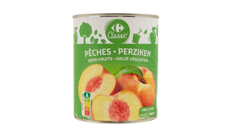 Fruits au sirop pêches demi-fruits